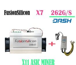 Buy Newest DASH miner FusionSilicon X7 Miner 262GH/S 1420W X11 algorithm with Original psu for MUE CANN Better than Antminer D5 D3