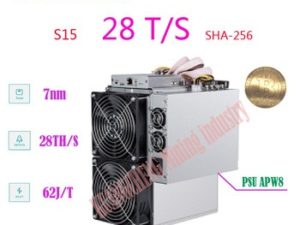 Buy old  Bitmain used 7nm BTC BCH/BCC Miner! AntMiner S15 28T SHA-256 Miner with APW8 PSU Asic Miner Free shipping!
