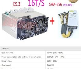 Buy used old BTC miner Ebit E9.3 16T BTC Bitcoin Mining machine Asic Miner  with  power supply Than Antminer S7 S9  WhatsMiner M3X