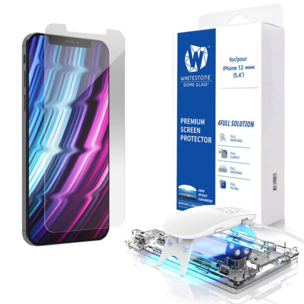 Защитное стекло Whitestone DomeGlass для iPhone 12 mini, с UV-установкой