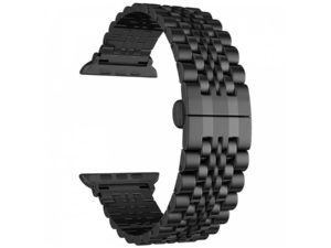 Ремешок Lyambda Castor из нержавеющей стали для Apple Watch 42/44 mm, черный