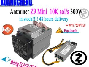 Buy used old 80-90% new Equihash Miner Bitmain Antminer Z9 Mini 10k 300W With 750W Power Supply Asic Miner Fast delivery