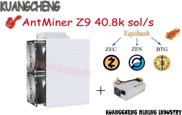 Buy old 90% new  asic ANGCHENG AntMiner Z9 42k sol/s with PSU Equivalent to four Antminer z9 mini can dig ZEC ZEN BTG BTc coins