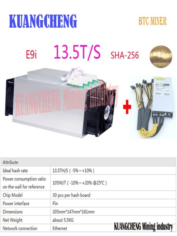Buy old 80-90% Bitcoin SHA256 ASIC Btc BCH Miner Ebit E9i 13.5T With PSU Low price than Antminer S9 S9j T9+ S11 Z9 z11 M3 12t  11.5T