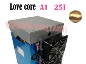 Buy used old ASIC miner BTC BCH miner Love Core A1 Miner 25T 10nm SHA256 ASIC With PSU Economic Than M3 T3 T2T E9i Antminer S9 T17
