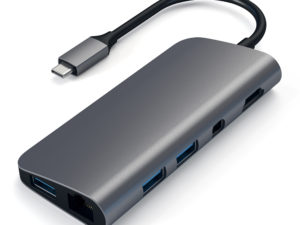 Адаптер мультипортовый Satechi Aluminum Multimedia Adapter, Type-C, 9 в 1, серый космос