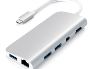 Адаптер мультипортовый Satechi Aluminum Multimedia Adapter, Type-C, 9 в 1, серебристый