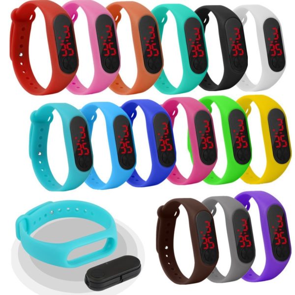 Купить Fashion Men Digital Watches Waterproof Women Bracelets Sports LED Electronic Candy Silicone Wrist Watch For Children Clock Kids цена вас порадует