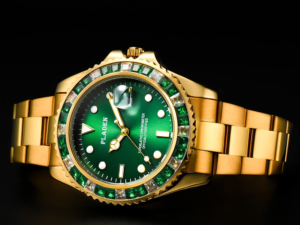 Купить PLADEN Gold Men's Wrist Watch Green Square Diamond Fashionable Luminous European Timer Diver Boyfriend Friendship Marcas Famosas цена вас порадует