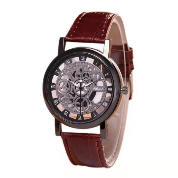 Купить Fashionable casual men's watch hollow perspective non mechanical watch belt quartz watchesRetro Classic Style Relogio Masculino цена вас порадует