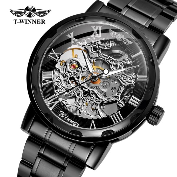 Купить 2021 New Winner Luxury Men Wristwatches Fashion Casual Black Waterproof Automatic Skeleton Mechanical Watch For Man цена вас порадует