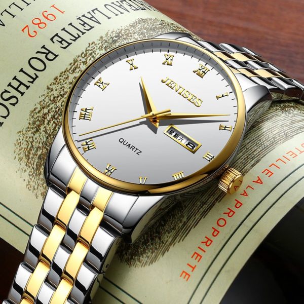 Купить Business Men's Classic Butterfly Buckle Quartz Watch Waterproof Leather Trend Top Luxury High-end Watch WA33 цена вас порадует