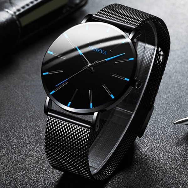 Купить Men Stainless Steel Mesh Thin Quartz Watch Fashion Casual Outdoor Sports Wristwatch Analog Male Simple Clock Relogio Masculino цена вас порадует