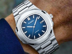 Купить PLADEN Business Men Watch Luxury Fashion Quartz Wristwatch Male Stainless Steel Strap Gradient Blue Waterproof Calendar Watch цена вас порадует