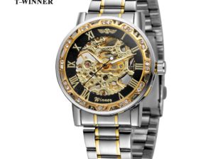 Купить 2021T WINNER Men Waterproof Stainless Steel  Golden Automatic Skeleton Watch Mechanicalfor Men's Casual Fashion Watches 4181 цена вас порадует