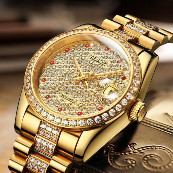 Купить Aesop Brand Luxury Watch Men Fashion Waterproof 30M Diamond Automatic Mechanical Wristwatch Clock Montre Homme Relogio Masculino цена вас порадует