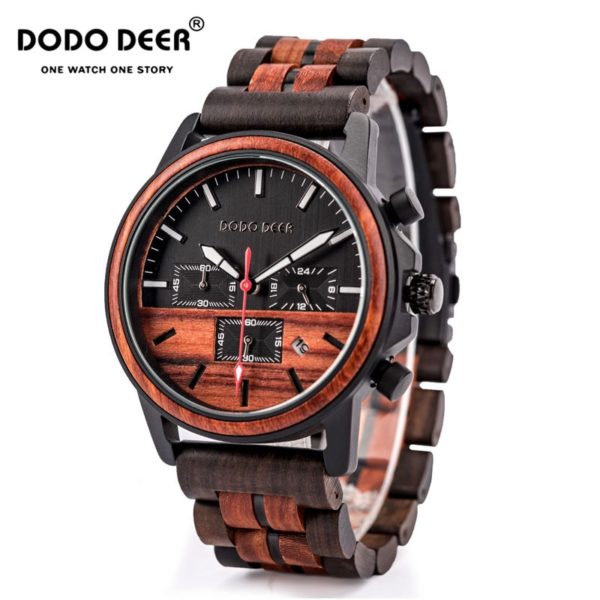 Купить DODO DEER Wooden Wristwatches Men's Stop Watch мужские часы Luminous Calendar Relogio Masculino Multifunctional Quartz as Gift цена вас порадует