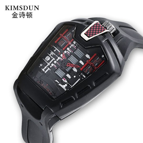 Купить King Shidun Genuine Trend Personality Dial Men's Watch Silicone Belt Waterproof Wear-resistant Sports Quartz Watch WA103 цена вас порадует
