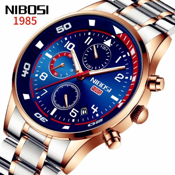 Купить NIBOSI 2021 New Fashion Mens Watches with Stainless Steel Luxury Wristwatch Sports Chronograph Quartz Watch Les hommes regardent цена вас порадует