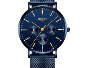 Купить NIBOSI 2021 New Ultra-thin Mens Watch Blue Mesh Belt Sport Waterproof Quartz Wristwatches Top Luxury Brand Relogio Masculino цена вас порадует