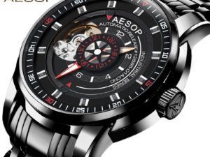 Купить Aesop Mens Mechanical Watch Automatic Toubillon Date Relogio Business Skeleton Stainless Steel Wrist Watches Clock Reloj Hombre цена вас порадует
