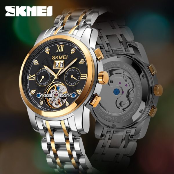 Купить Top Luxury Brand Automatic Watch Men's  Mechanical Watches Fashion Business Wristwatch Date Month Display Clock Stainless Steel цена вас порадует