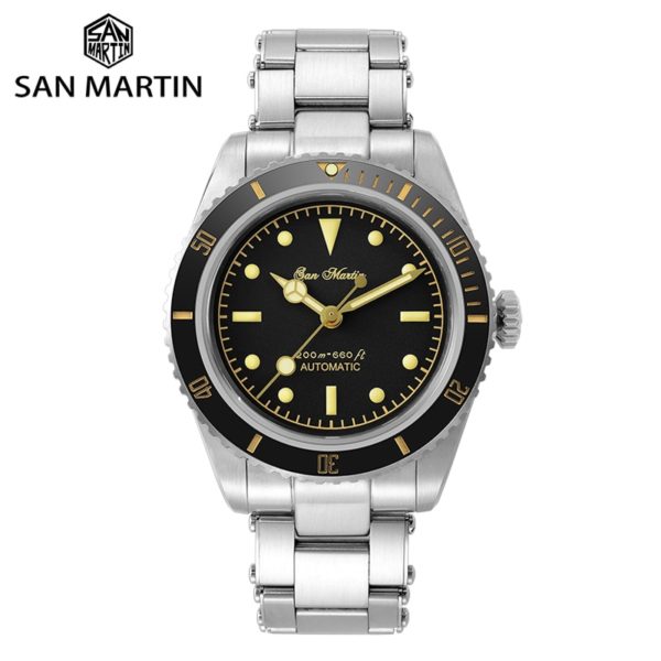 Купить San Martin Diver Watch 6200 Retro Water Ghost Luxury Sapphire NH35 Men Automatic Mechanical Watches 20Bar Waterproof Luminous цена вас порадует