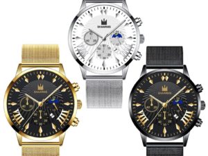 Купить Top Men Watches Luxury Famous Brand Men Stainless Steel Mesh Calendar Watch Men Business Luminous Quartz Watch Relogio Masculino цена вас порадует