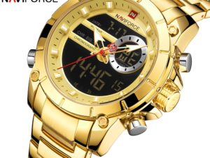 Купить NAVIFORCE Sport Men Watches Fashion Nice Digital Quartz Wrist Watch Steel Waterproof Dual Display Date Clock Relogio Masculino цена вас порадует