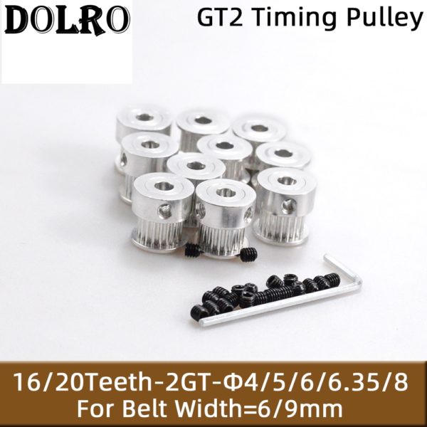 Купить 3D Printer Parts GT2 Timing Pulley 16 Tooth 2GT 20 Teeth Aluminum Bore 5mm 8mm Synchronous Wheels Gear Part For Width 6mm 10mm цена вас порадует