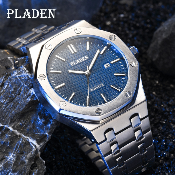 Купить PLADEN Men Watch Silver Luxury Quartz Luminous European Business Classic Minimalist Clock Reloj Waterproof 44MM Square Dial Gift цена вас порадует