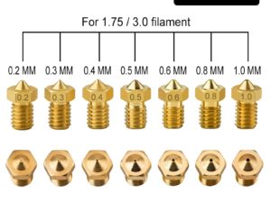 Купить 5PCS E3DV6 Threaded Nozzle Brass 0.2 0.3 0.4 0.5 0.6 0.8 1.0mm for 1.75 or 3.0mm Filament V5 V6 Hotend Extruder 3D Printer цена вас порадует