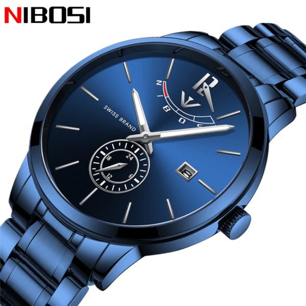 Купить Wristwatch NIBOSI New Watch For Men Top Brand Luxury Full Steel Business Quartz Waterproof Clock Watches Men relogio masculino цена вас порадует