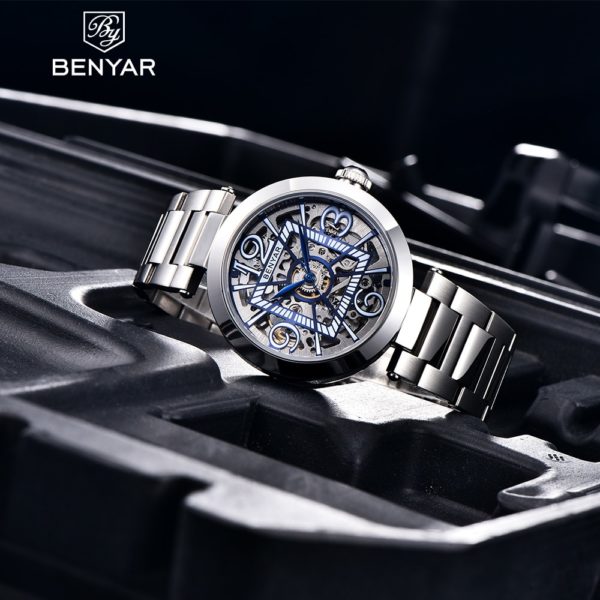 Купить 2021 Benyar Top Brand Luxury Watch Men's Automatic Mechanical Sports Watch Men's High-end Leisure Personality Clock Reloj Hombre цена вас порадует