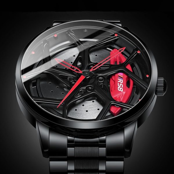 Купить Real 3D Sport Car Wheel Rim Watch Fashion Unique Custom Wristwatch Men Waterproof RS8 Car Wheel Quartz Watch Relogio Masculino цена вас порадует