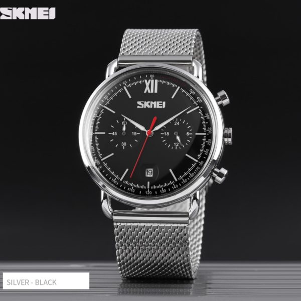 Купить SKMEI Top Brand Quartz Watch New Fashion Bussiness LuxuriousClassic Male Watches Mesh Waterproof Wristwatch Sport Clock For Men цена вас порадует