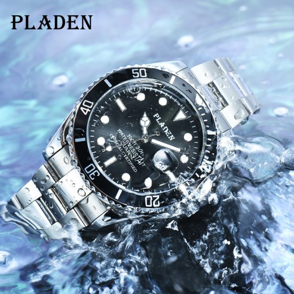 Купить PLADEN Mens Watches Top Brand Luxury Quartz Watches Men Full Stainless Steel Clock 30M Waterproof Shockproof Sport Wrist Watch цена вас порадует