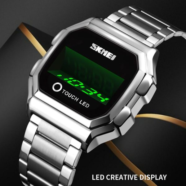 Купить SKMEI Top Luxury Brand Men Watch LED Watch Creative Digital Touch Watches Stainless Steel Man Wristwatches Relogio Masculino New цена вас порадует