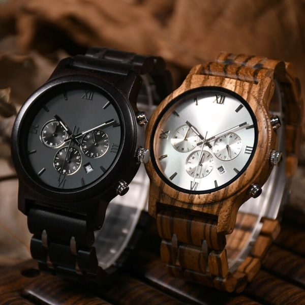 Купить Wood Watches for Men & Women Color Optional with Wood Stainless Steel Band Timepieces Chronograph Military Wooden Watches цена вас порадует