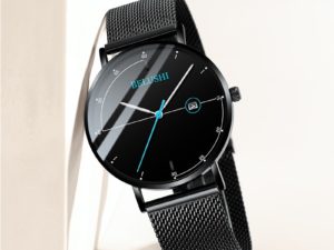 Купить New Men's Watch Business Casual Quartz Waterproof Leather Belt Mesh Belt Fashion Simple Round Dial Watch WA40 цена вас порадует
