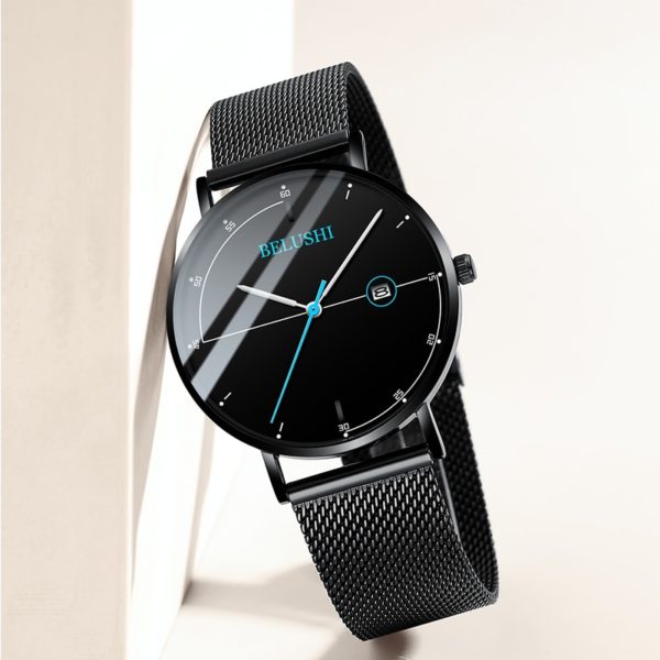 Купить New Men's Watch Business Casual Quartz Waterproof Leather Belt Mesh Belt Fashion Simple Round Dial Watch WA40 цена вас порадует