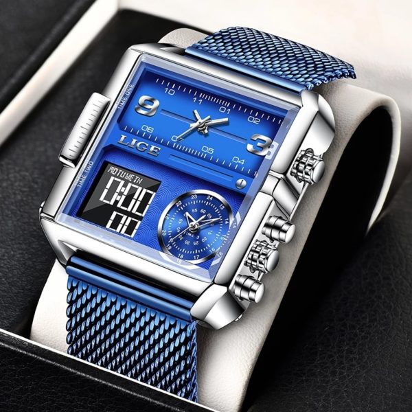 Купить 2021 LIGE Sports Watches Men Top Luxury Brand Waterproof Wristwatch Men Quartz Analog Military Digital Watches Relogio Masculino цена вас порадует