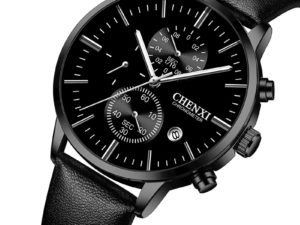 Купить 2021 Fashion Mens Watches Waterproof Casual Watches Men Leather Multifunction Chronograph Quartz Watch For Men New reloj hombre цена вас порадует