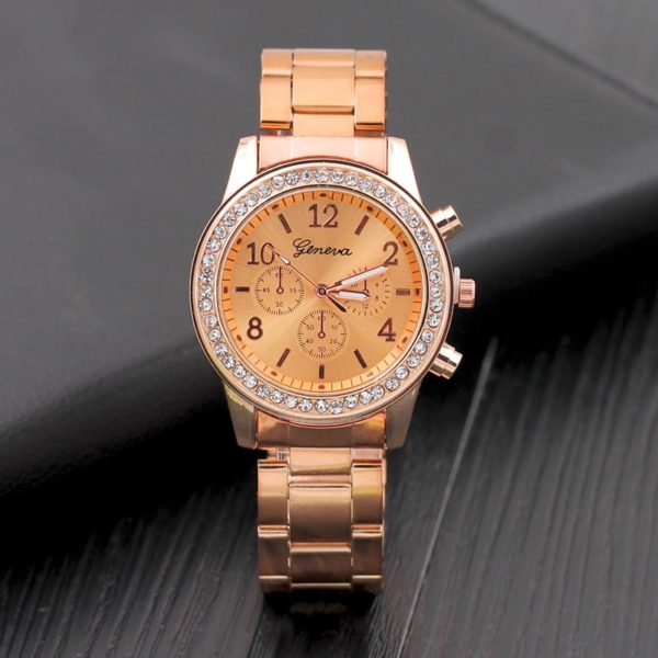 Купить Fashion Dress Bracelets Watches Quartz Classic Round Crystals Watch Women Men Faux Chronograph relogio masculino Casual Clock цена вас порадует