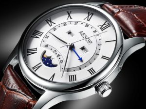 Купить Aesop 2021 Moon Phase Automatic Luxury Top Brand Sapphire Crystal Watches Mechanical Watch Men  Wrist Watch Relogio Masculino цена вас порадует