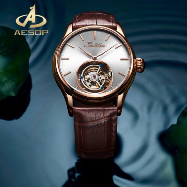 Купить AESOP Men's Tourbillon Mechanical Watch Top Brand Luxury Automatic Watch Men High-end Japan Movement Double-sided Sapphire Glass цена вас порадует