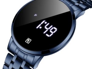 Купить Black Blue Touch Screen Quartz Watch Stainless Steel Waterproof Watches Luxury Brand Luminous Business Date Mens Clock цена вас порадует