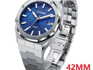 Купить CADISEN New 42MM Men Watches Mechanical Automatic NH35A Blue Watch Men 100M Waterproof Brand Luxury Casual Business Wristwatch цена вас порадует