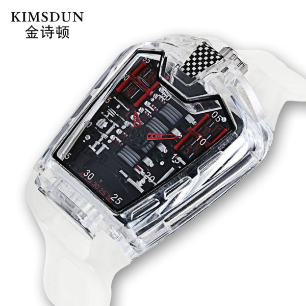 Купить King Shidun Genuine Trend Personality Transparent Men's Watch Silicone Band Quartz Watch Student Sports Fashion Watch WA107 цена вас порадует