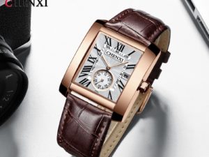 Купить CHENXI  Men's Business Watch Simple Leather Strap Waterproof Large Dial Three-dimensional Scale Quartz Watch WA197 цена вас порадует